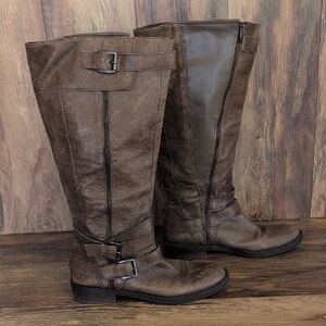 Enzo Angiolini Brown Wide Calf Altered Boots 11                           C202